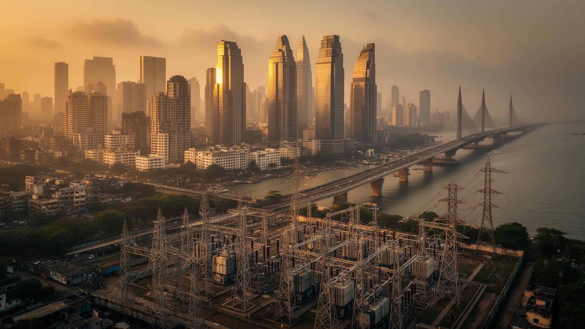 Power infrastructure and electrical grid in Mumbai, India (Tata Power, Adani Electricity) — IEC 60076 / IS 1180 — distribution transformers, switchgear and package substations supplied by Emirates Transformer & Switchgear